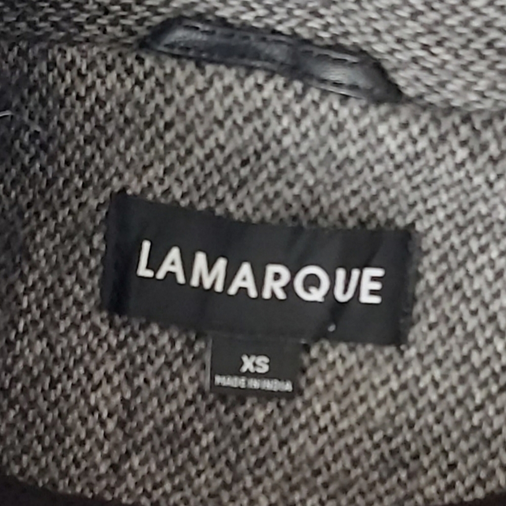 Lamarque Wool & Leather Cropped Jacket - Picture 3 of 15